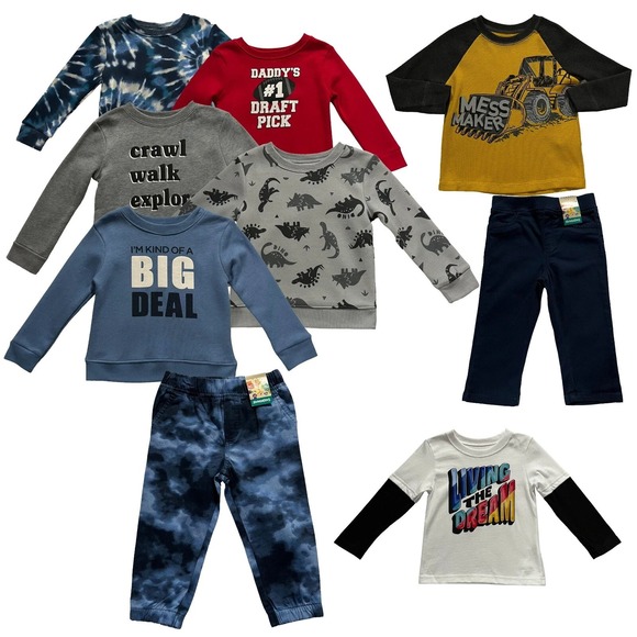 Garanimals Baby Boys Sweatshirts Joggers Pants Long Sleeves Tops 24M Lot of 9 - Picture 1 of 10